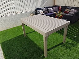שולחן נפתח %100 אלומיניום 100x135/270 בג' שולחן נפתח %100 אלומיניום 100x135/270 בג'