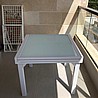 שולחן 90*90 נפתח ל180 עם זכוכית מחוסמת