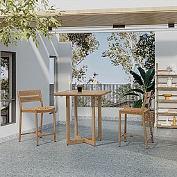 שולחן בר + 2 כיסאות אלומיניום במראה יוקרתי עיצוב טבעי נוחות מודרנית שולחן בר + 2 כיסאות אלומיניום במראה יוקרתי עיצוב טבעי נוחות מודרנית